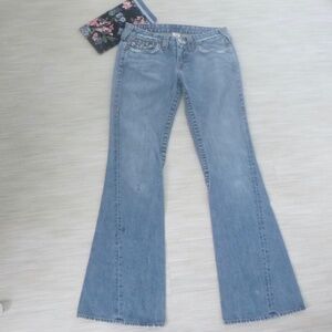 TRUE RELIGION ORIGINAL JOEY JEANS  size-29 FLARE  Made in U.S.A. w/BONUS BANDANA